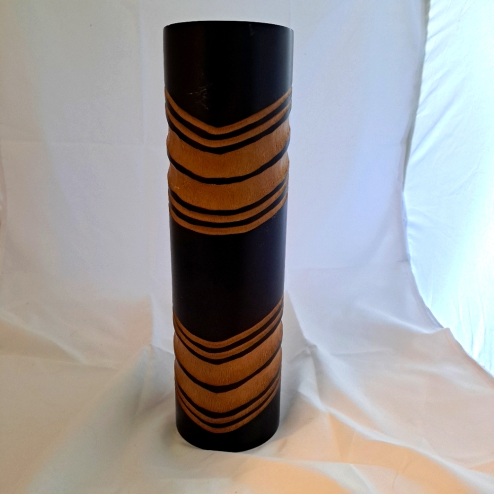 Tall Wood Vase